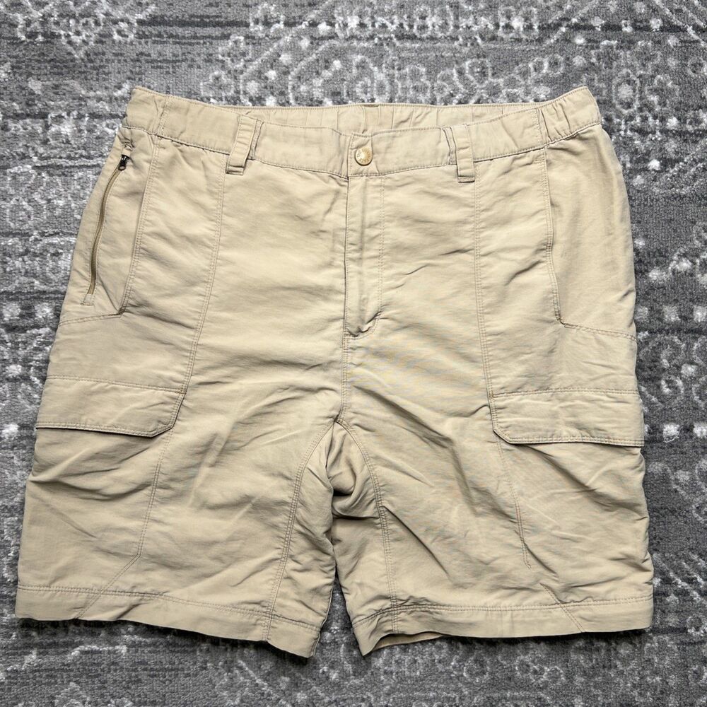 North Face Cargo Shorts Mens XL Khaki Nylon 10" Inseam Outdoor Hiking Gorpcore